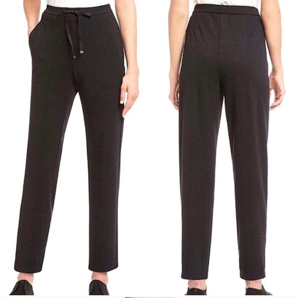 Eileen Fisher Pants Womens Size P S Drawstring Black Ankle Casual